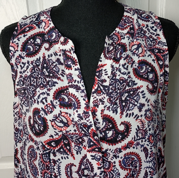 Willi Smith Sleeveless Paisley Blouse | Size L | NWOT - Picture 6 of 11